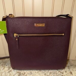 Kate Spade Plum Crossbody Bag with Gold Accents